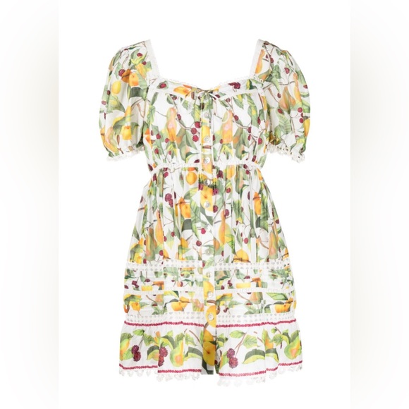 Farm Rio FRUIT ORCHARD OFF-WHITE MINI DRESS, Medium, $255 - Picture 6 of 15
